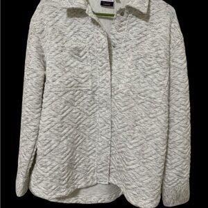 Zac & Rachel Quilted White Button-Down Jacket